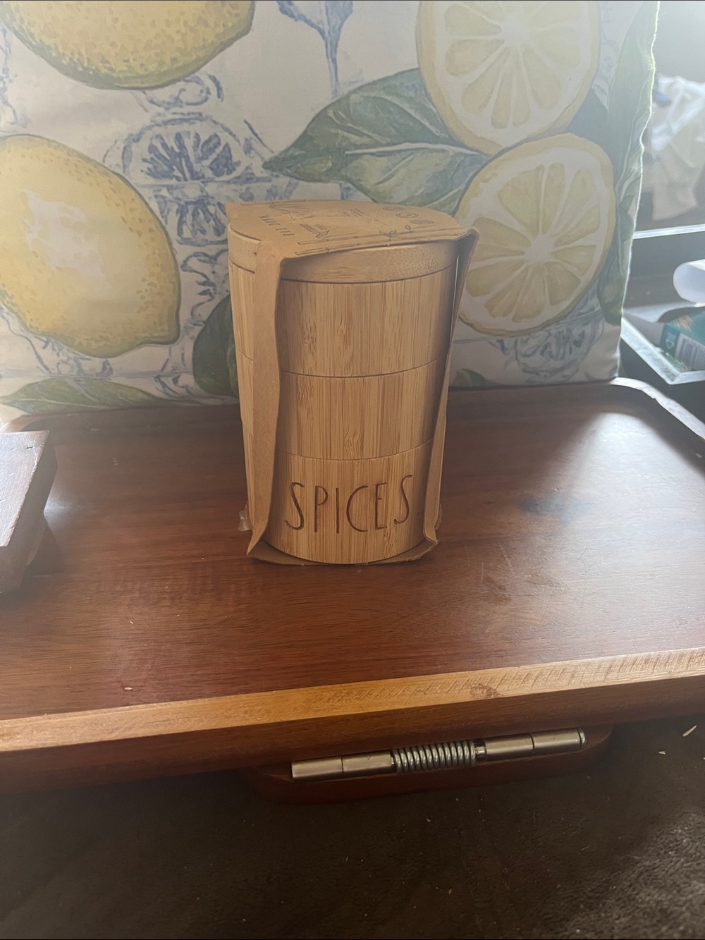 Rae Dunn Spice Tower - Neutral Bamboo Finish design